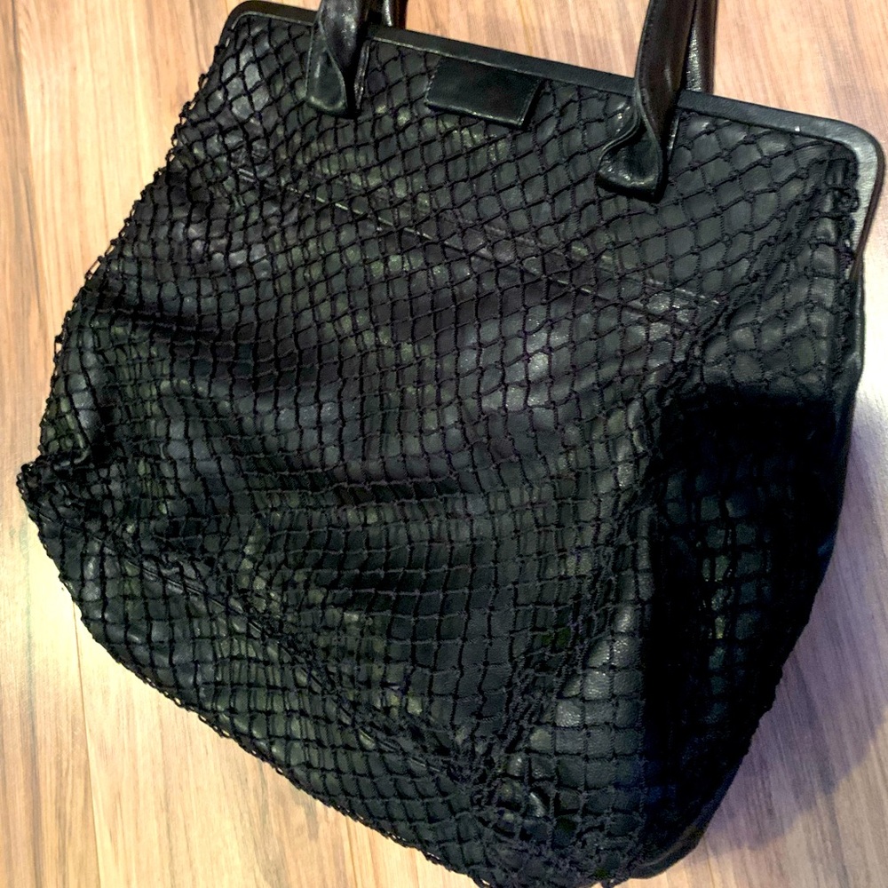 Maison Margiela black Soft leather large tote